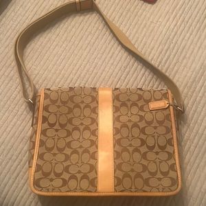 Coach canvas handbag signature logo